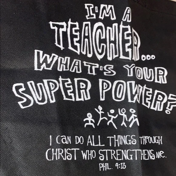❤️ 3/$15 Black Canvas Tote Bag with Inspirational Message - Picture 3 of 3